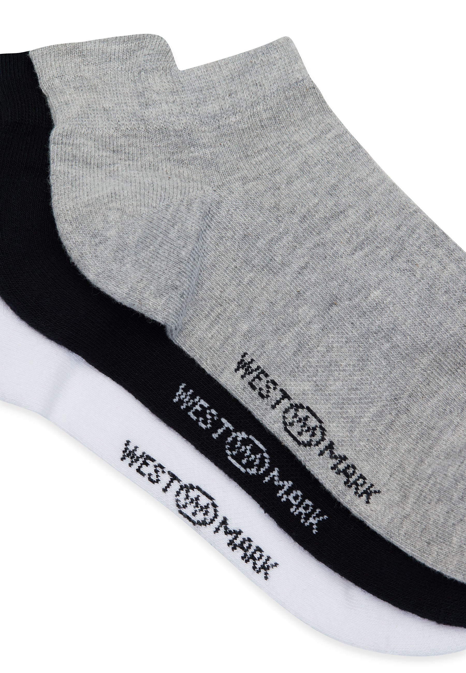 RUNNING SOCKS 6-PACK in Black, White, Grey