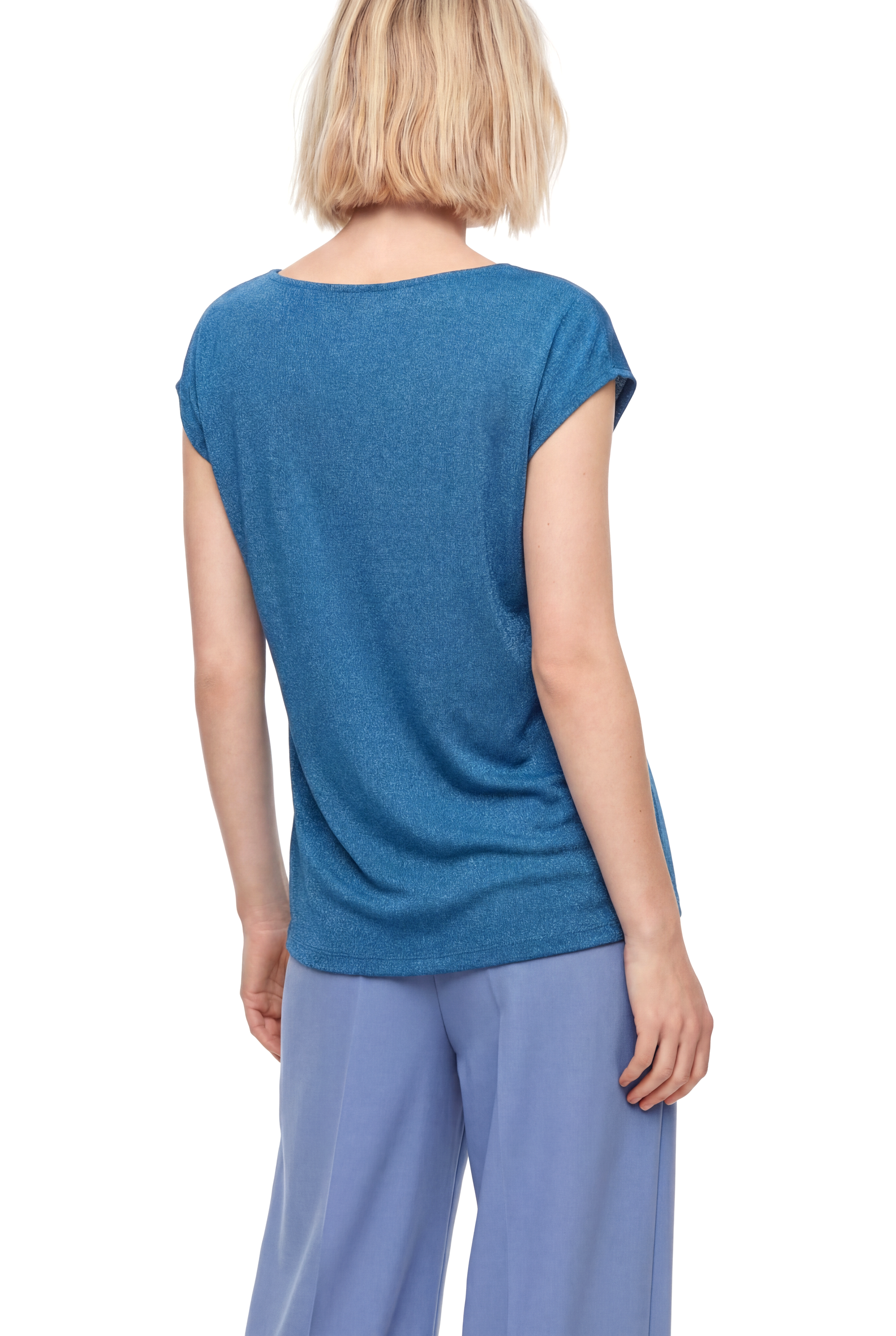 SKY GLITTER S/S TOP in Deep Lagoon