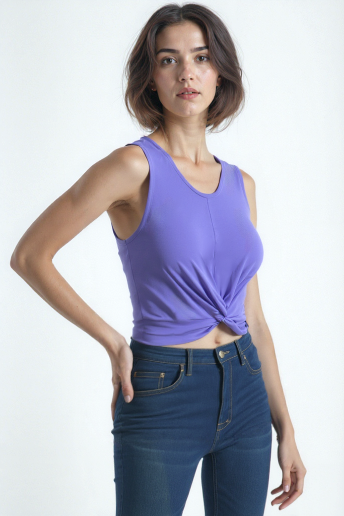 TIANA S/L TOP in Purple Rose