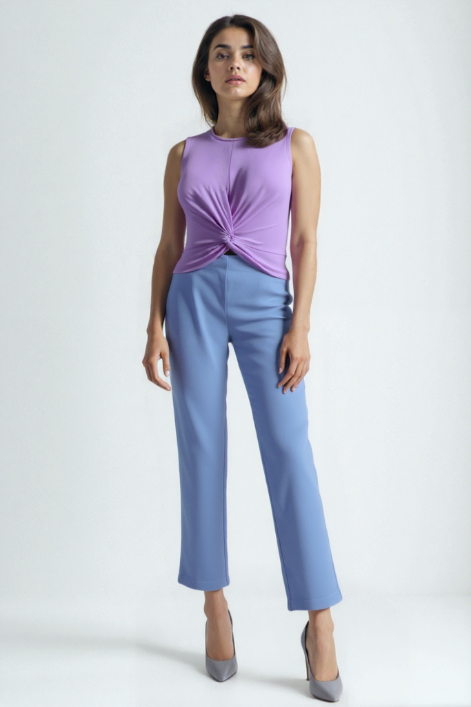 TIANA S/L TOP in Lilac Chiffon