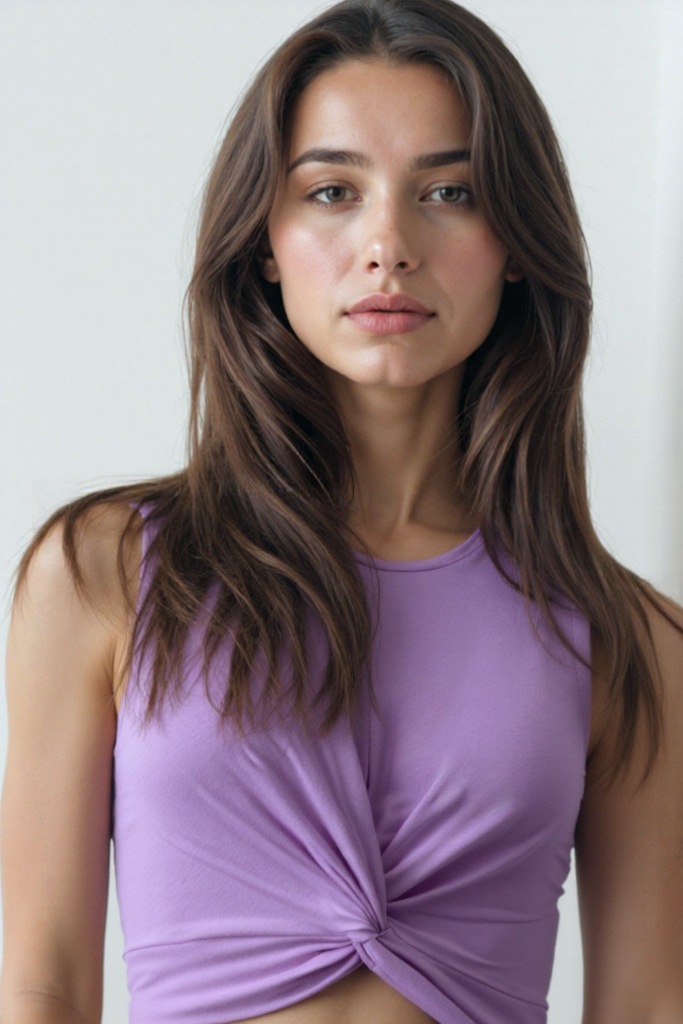 TIANA S/L TOP in Lilac Chiffon