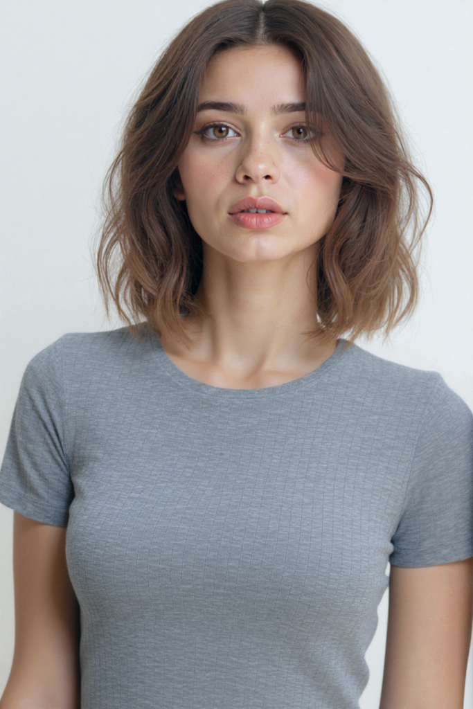 SANDY S/S TOP in Grey Melange