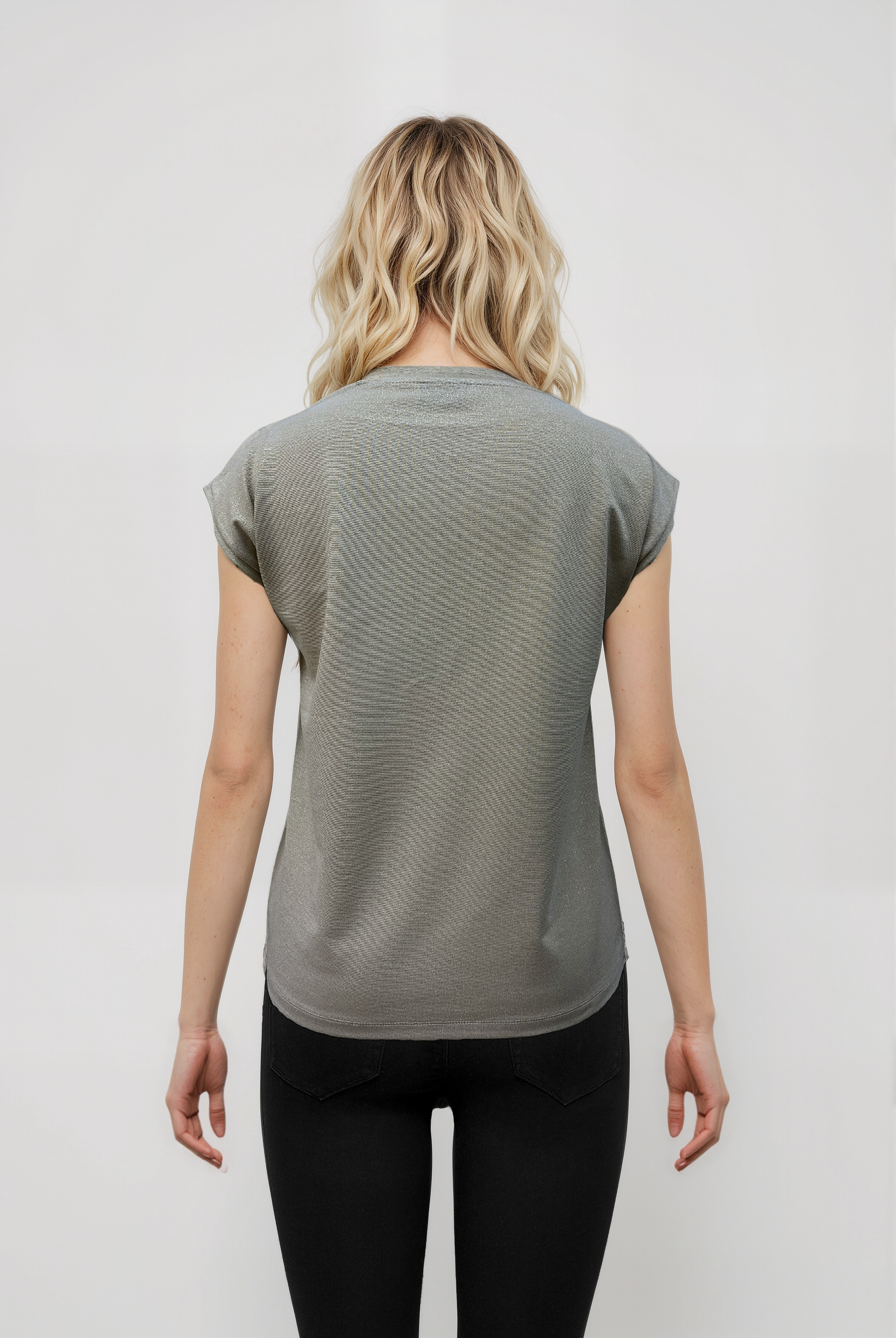 SKY GLITTER S/S TOP in Oro