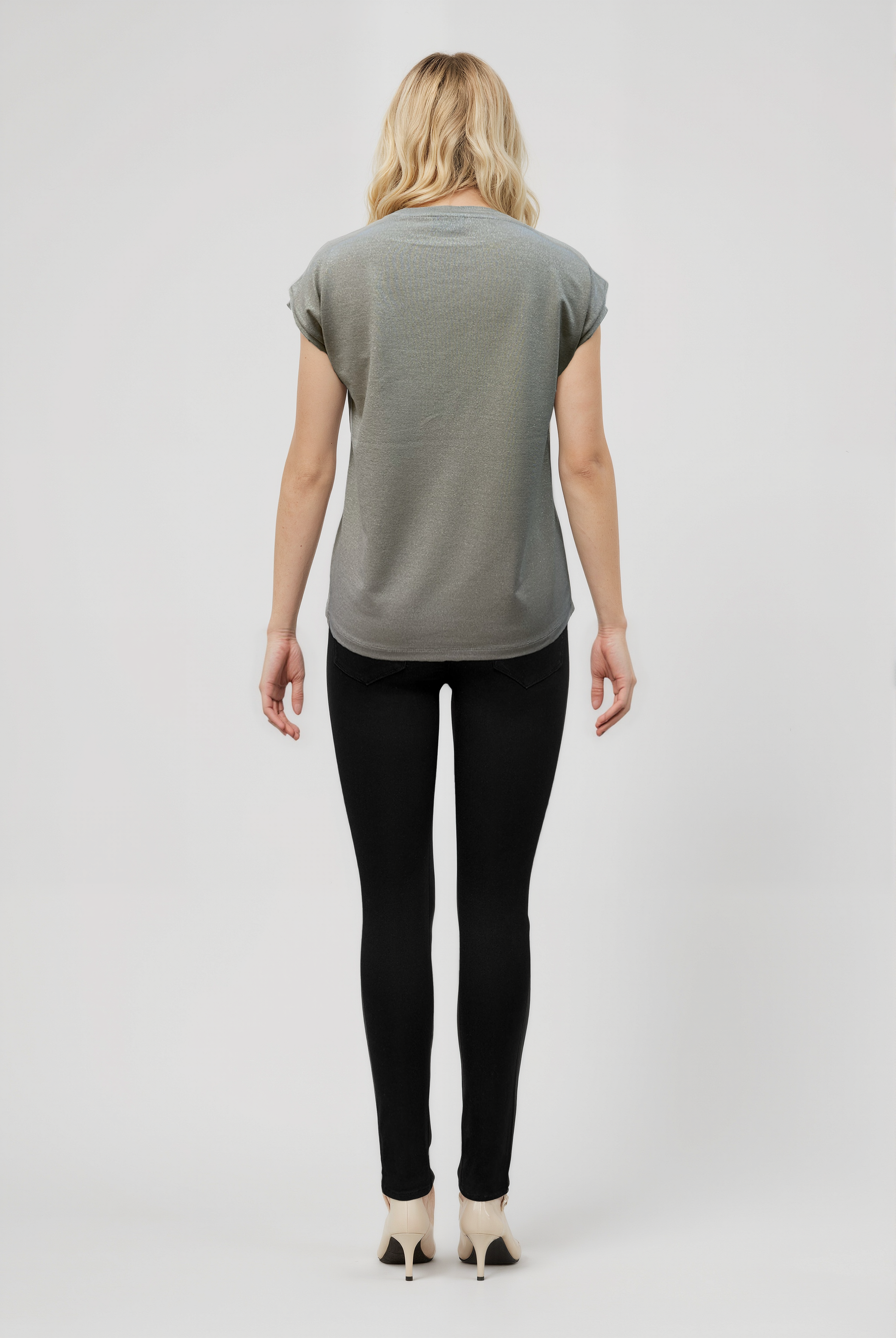 SKY GLITTER S/S TOP in Oro