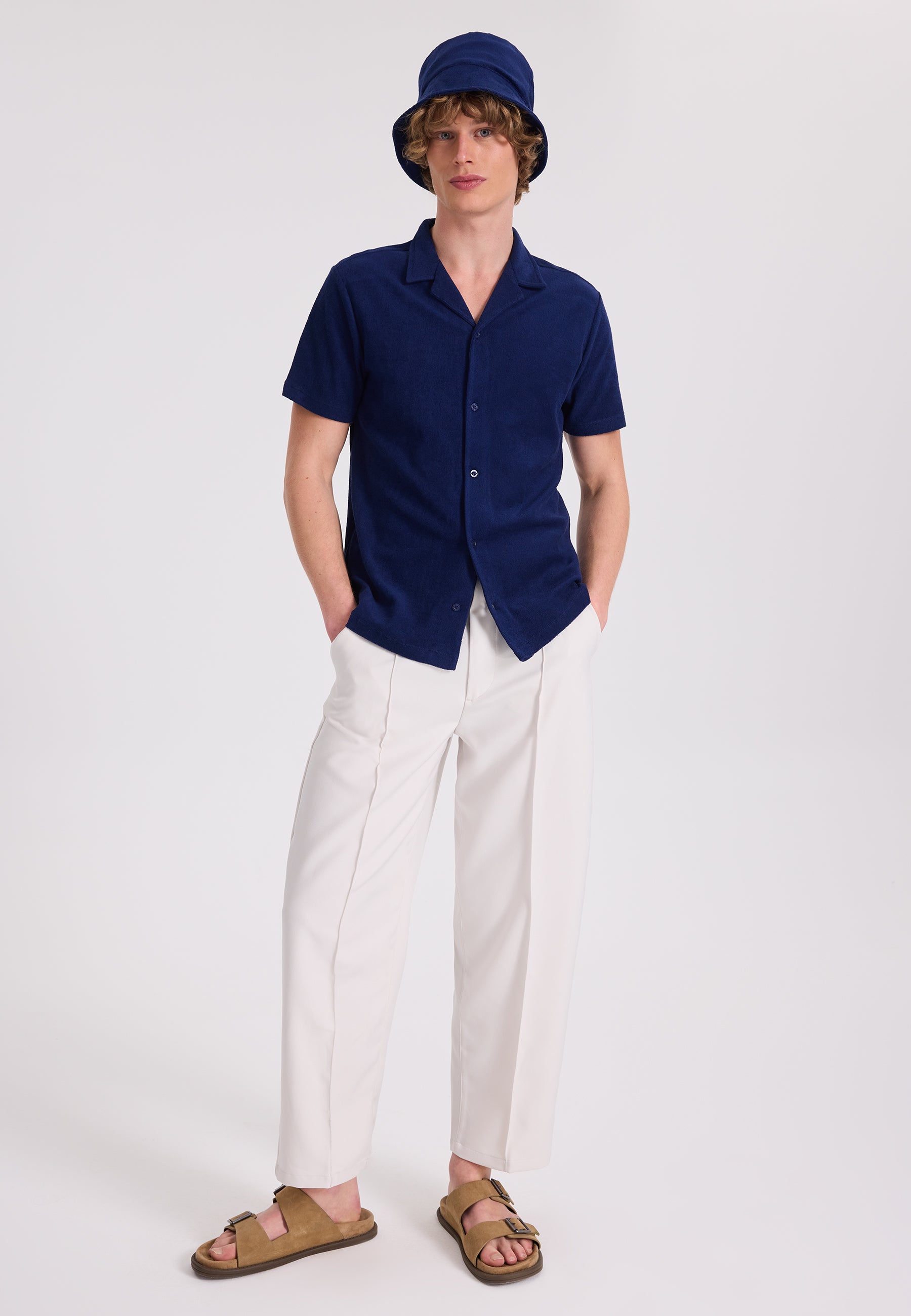 BREEZE TERRY TOWELLING S/S SHIRT in Naval Academy