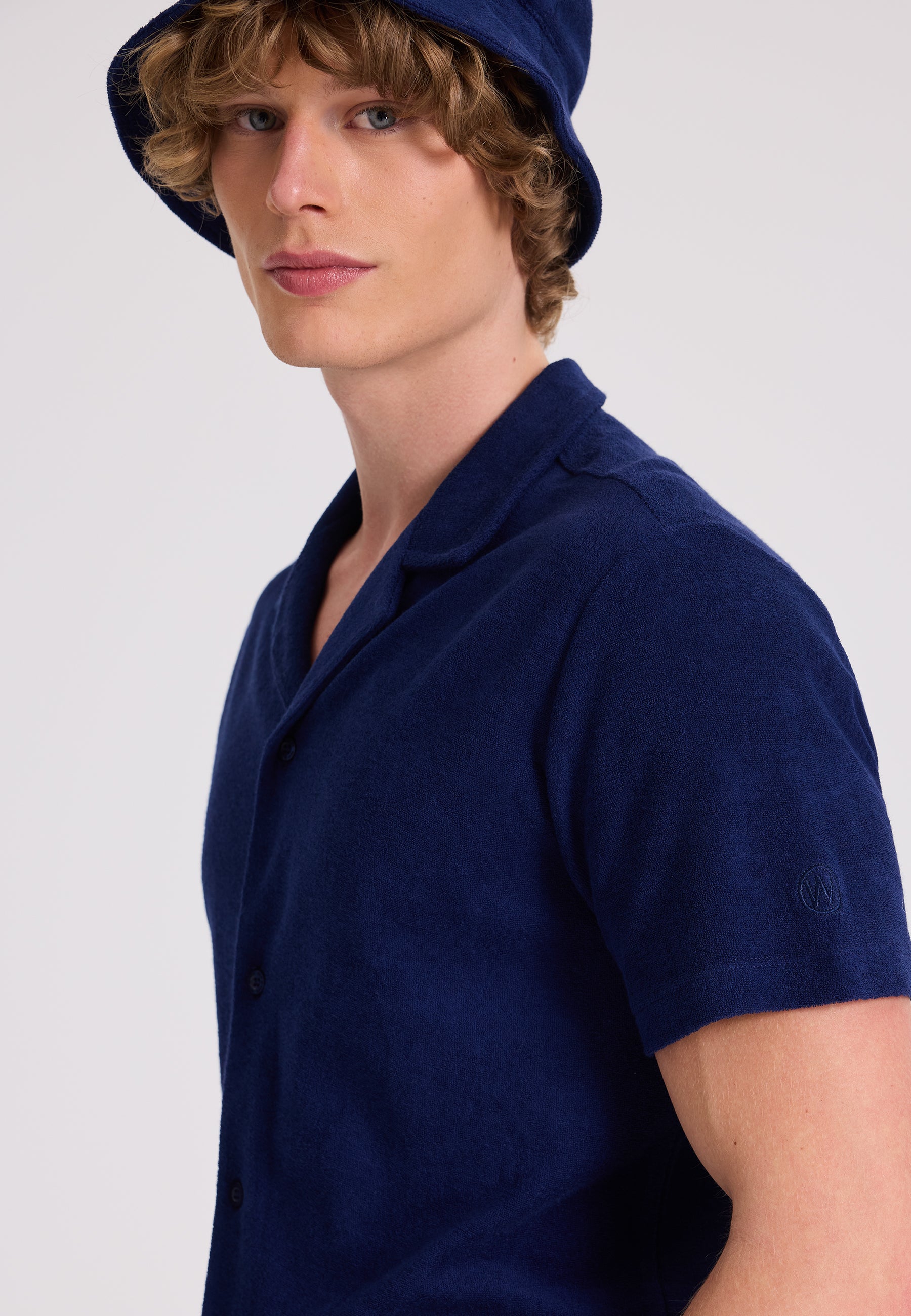 BREEZE TERRY TOWELLING S/S SHIRT in Naval Academy
