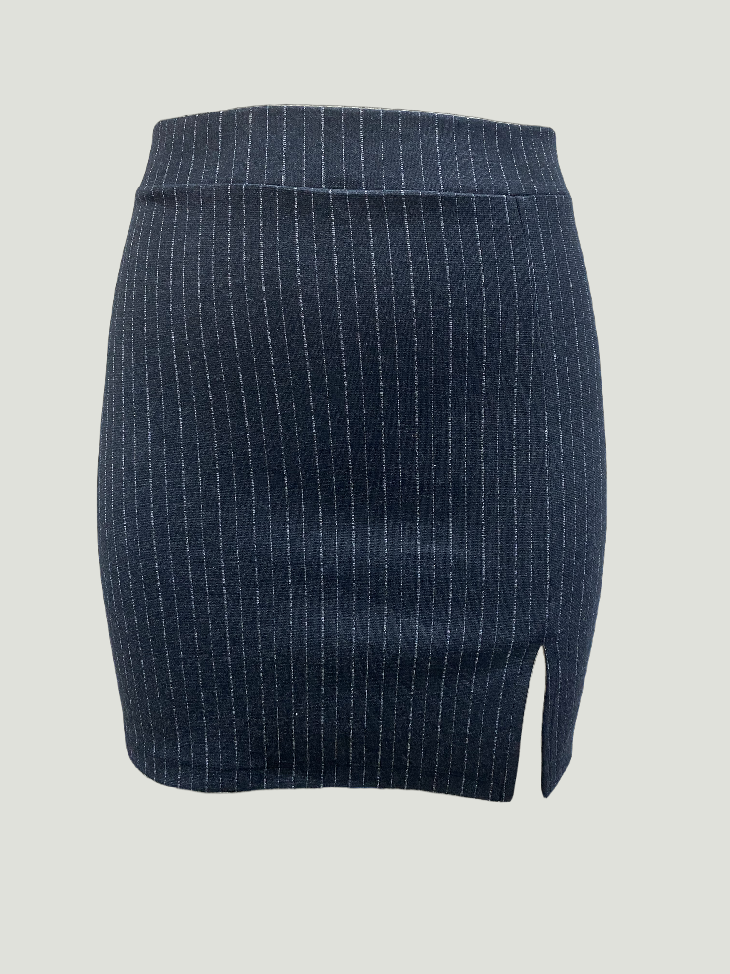 JULIET MID WAIST SKIRT in Grey Striped