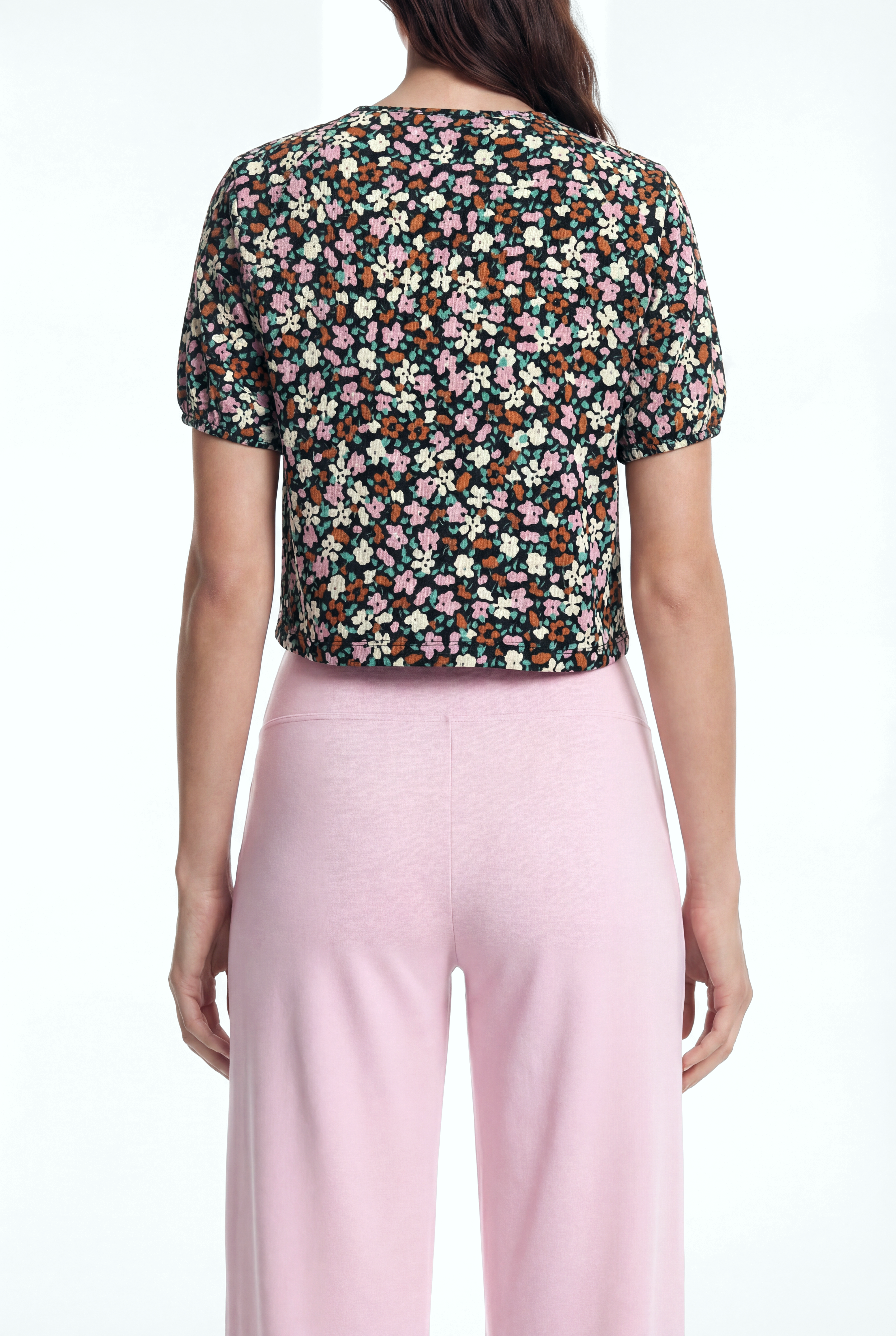 CARMEN CROP TOP in Black AOP