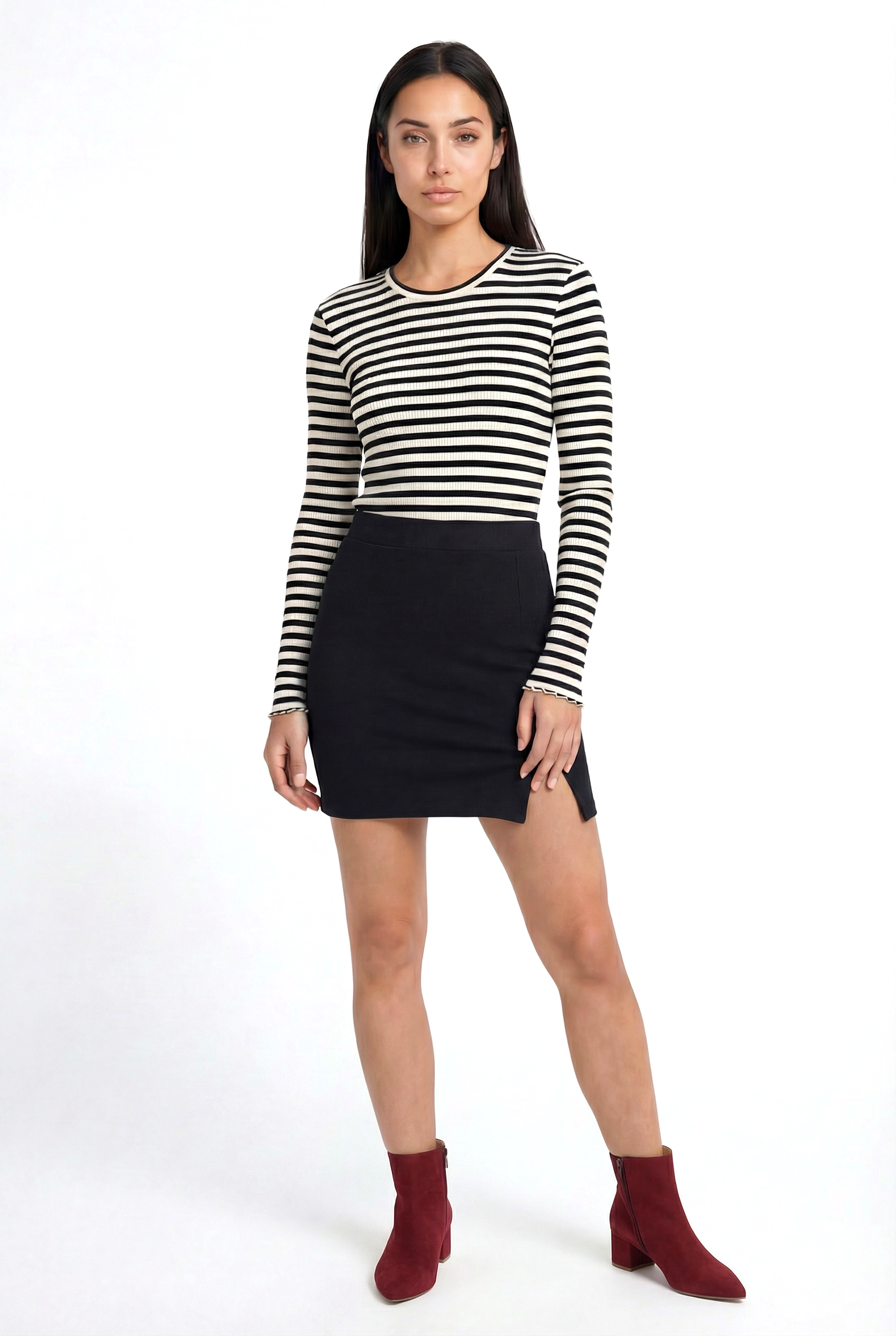 JULIET MID WAIST SKIRT in Black / Ink