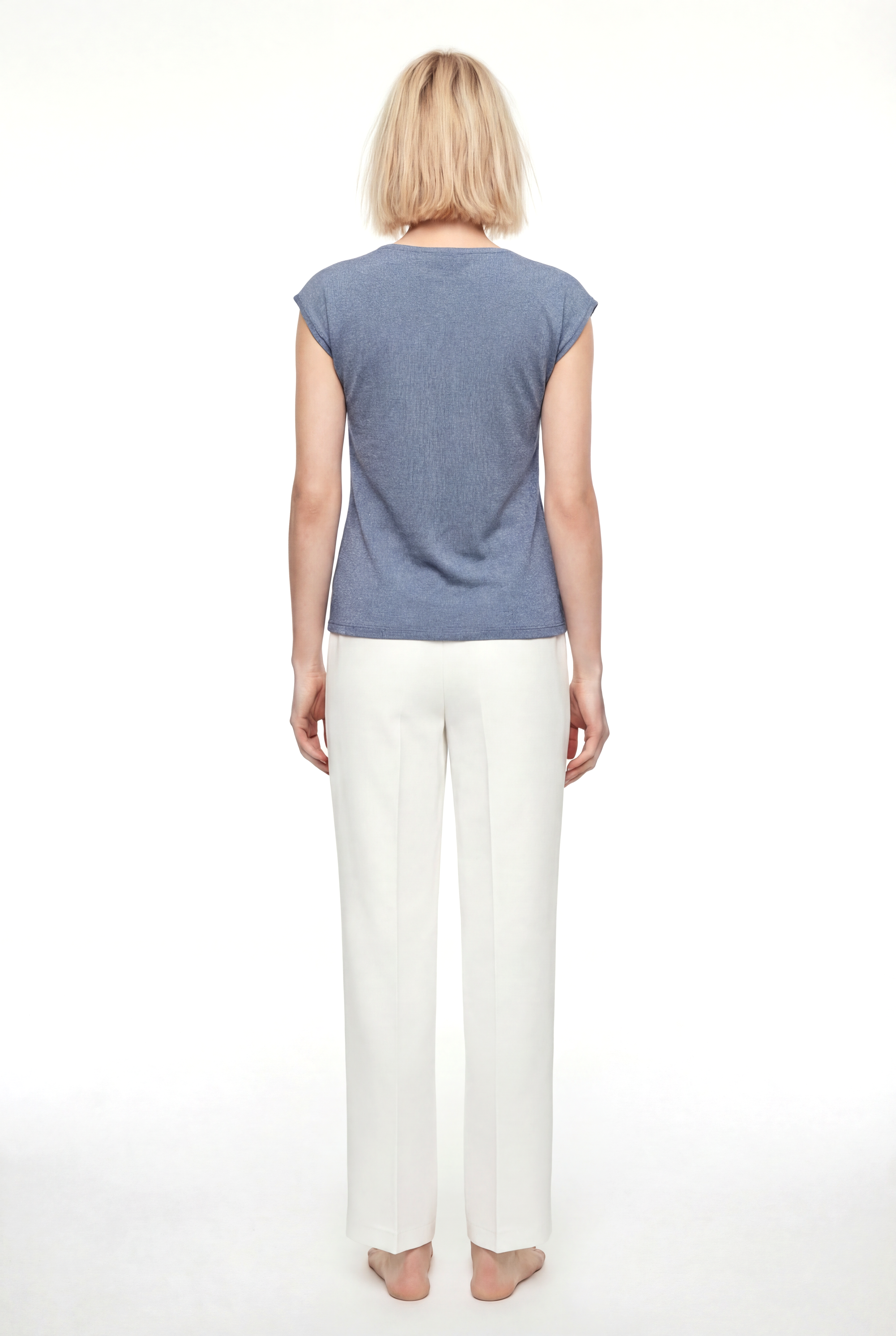 SKY GLITTER S/S TOP in Silver Sconce