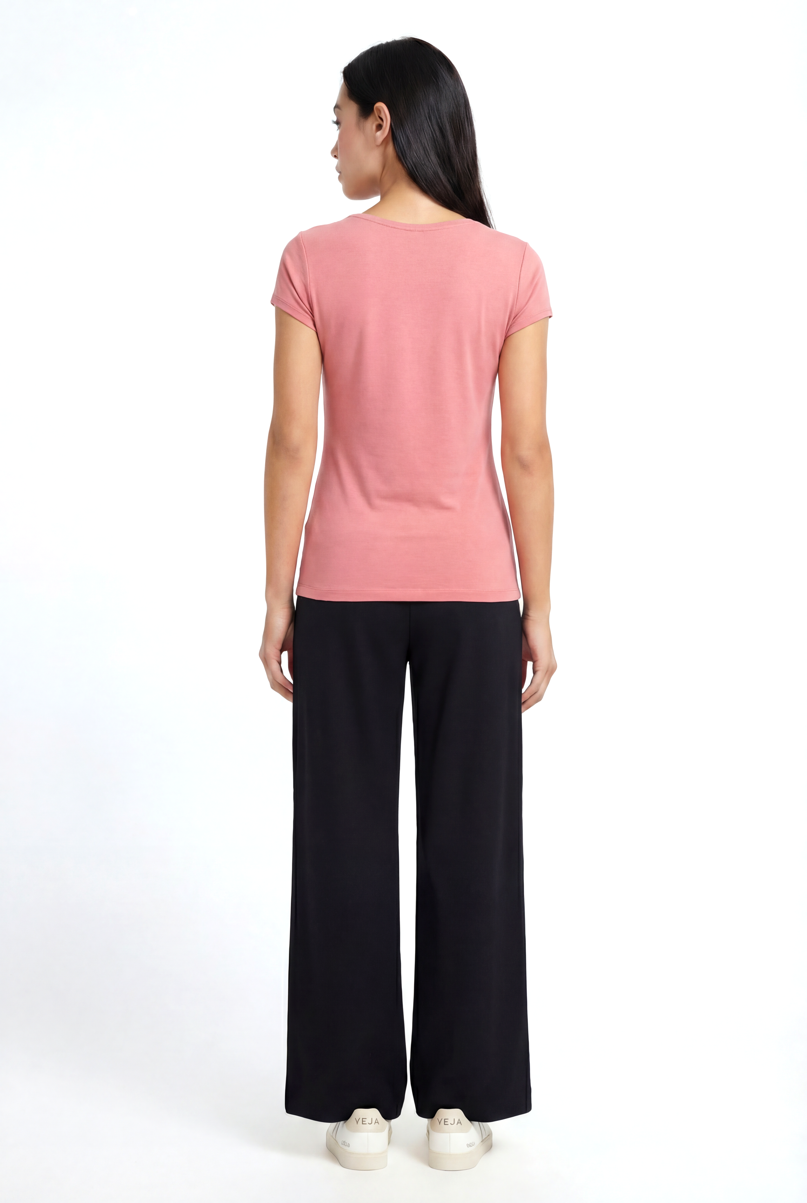 VALLI V-NECK S/S TOP in Tea Rose