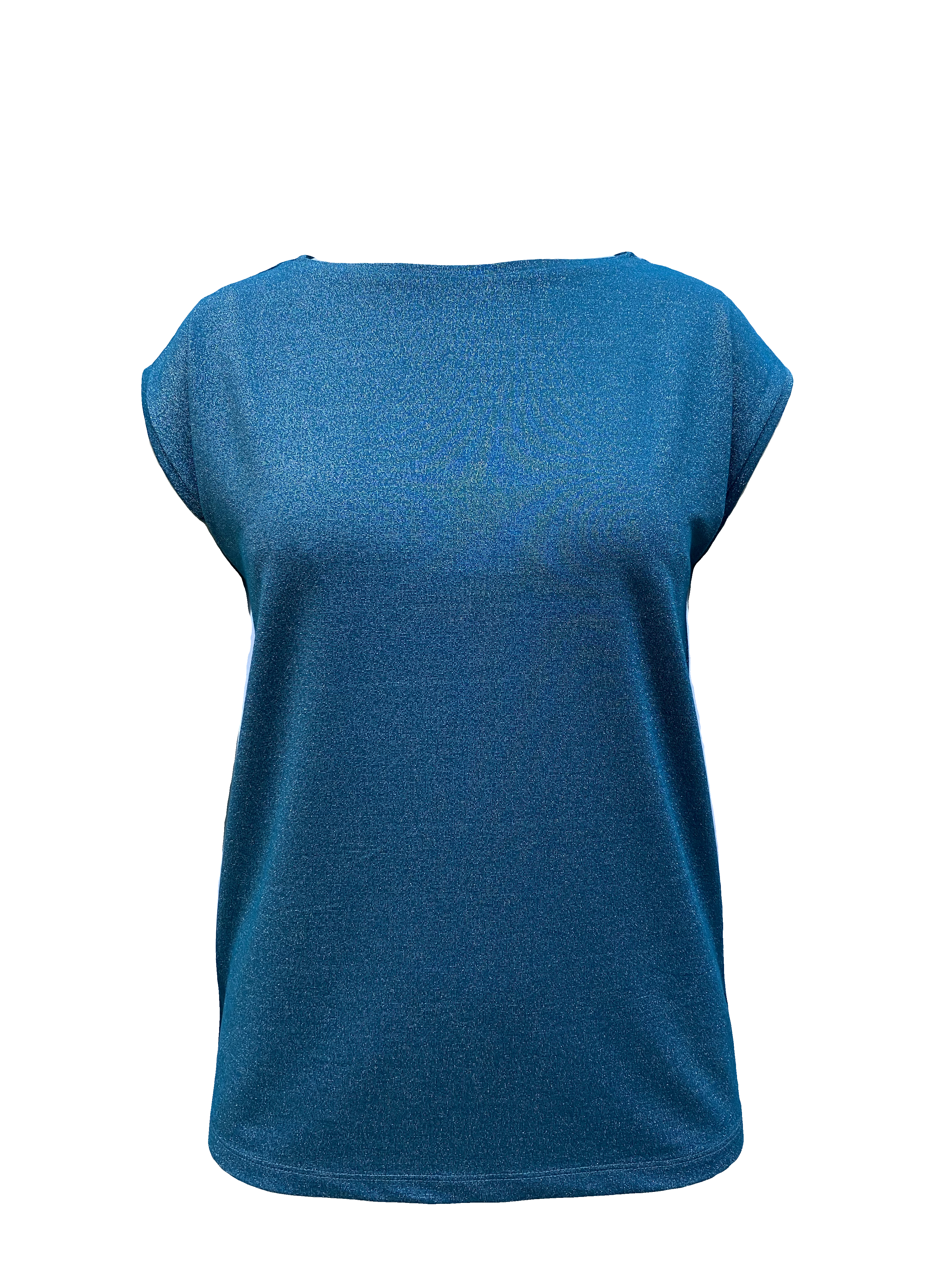 SKY GLITTER S/S TOP in Deep Lagoon