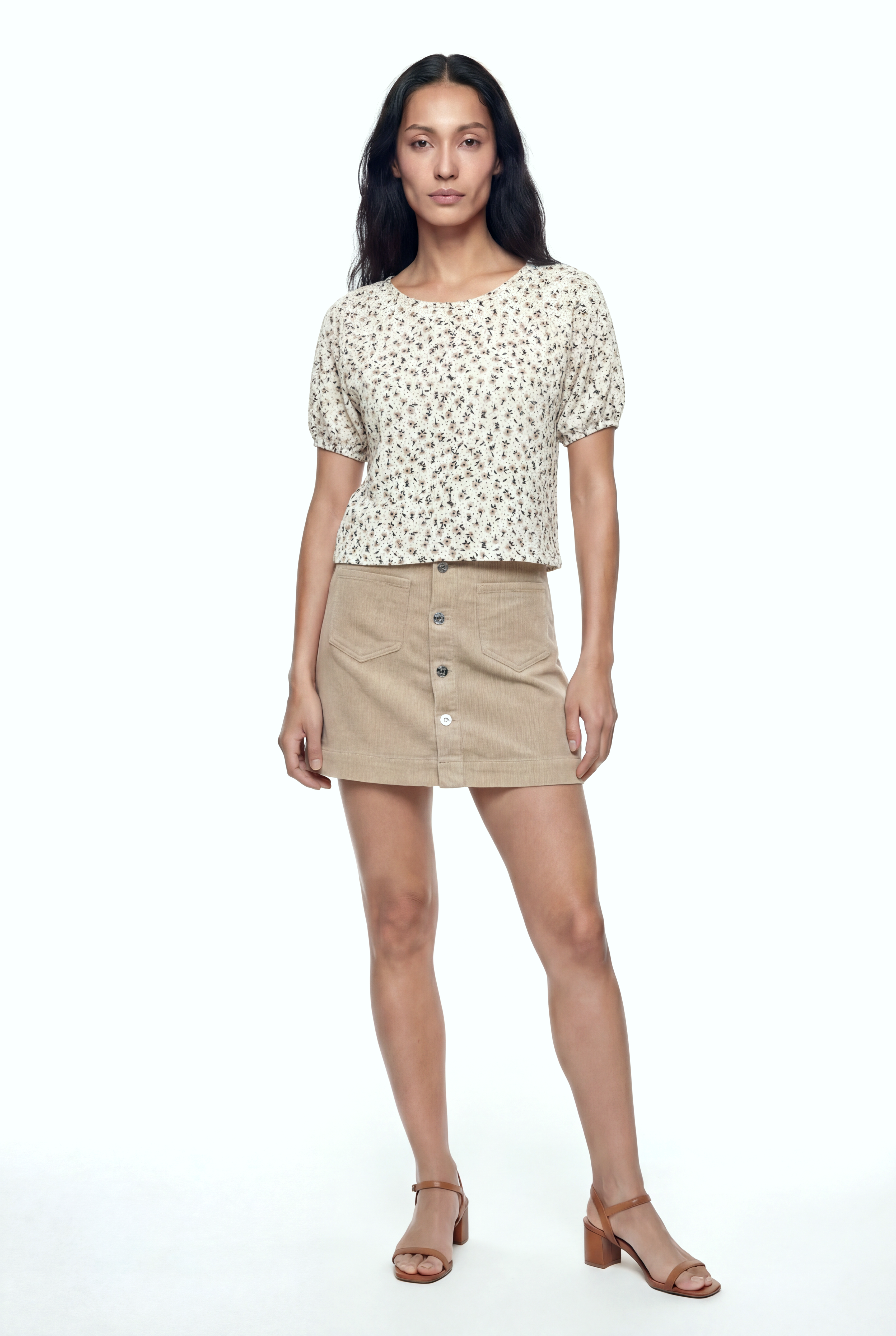 CARMEN CROP TOP in White AOP