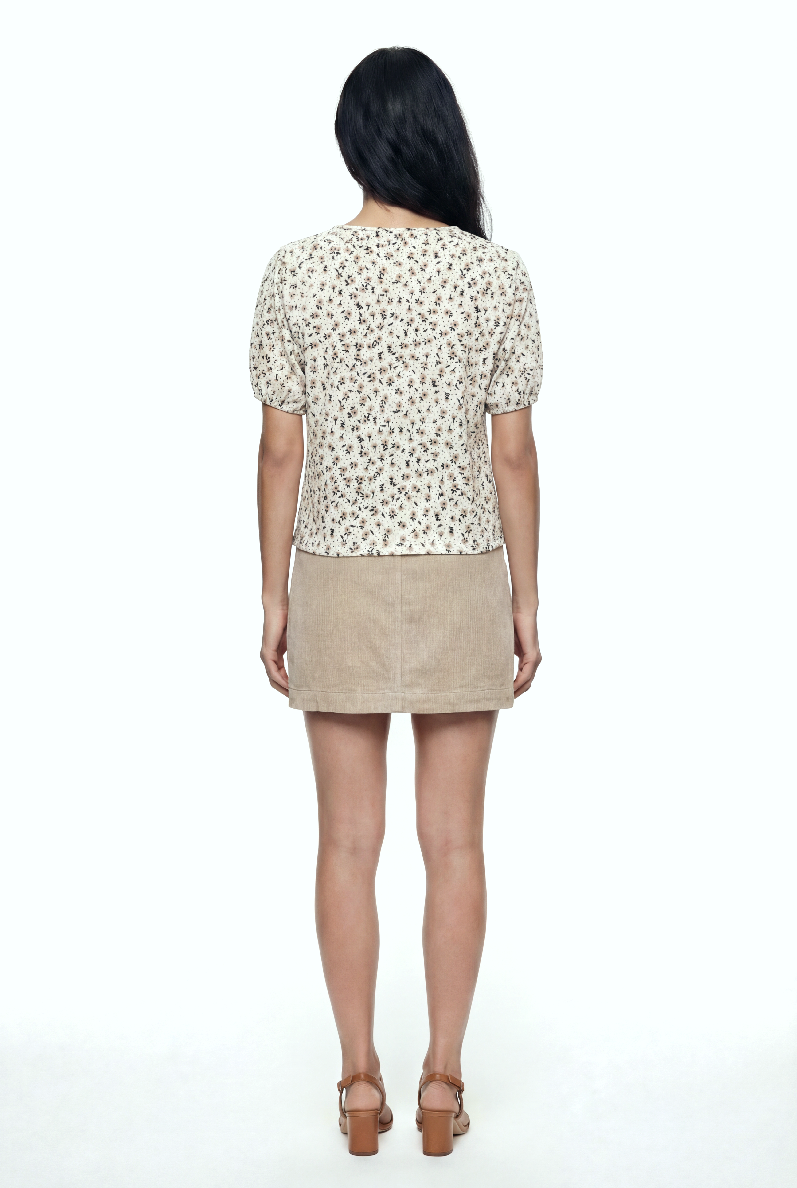 CARMEN CROP TOP in White AOP