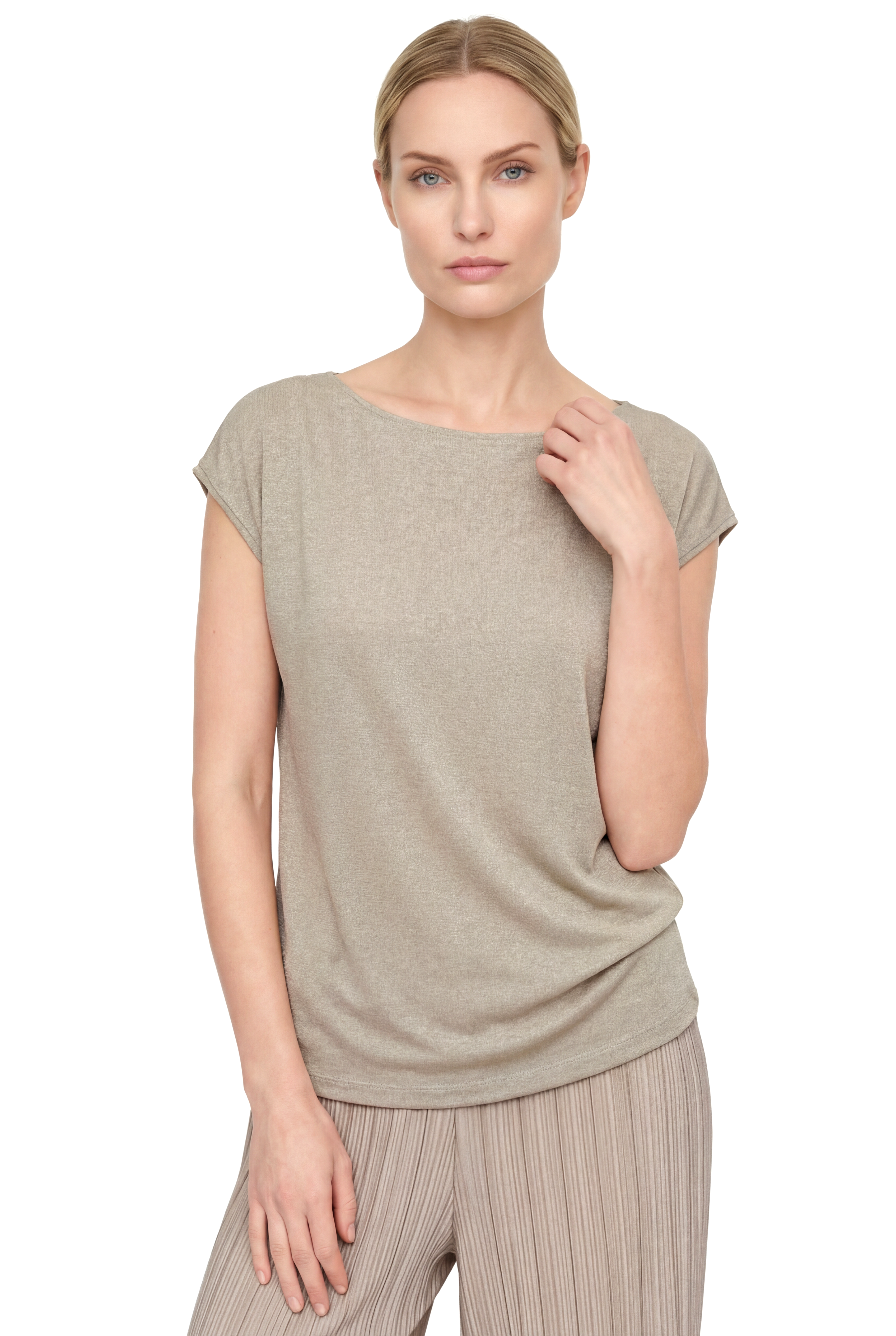 SKY GLITTER S/S TOP in Oro