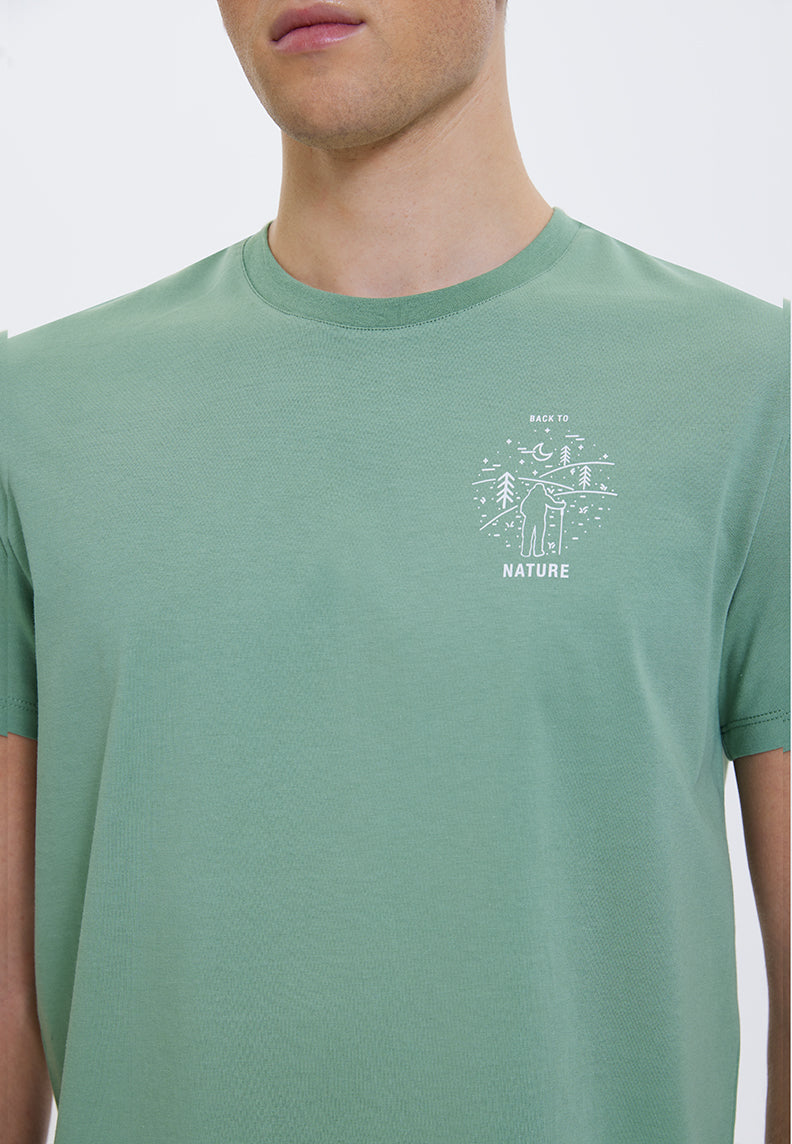 WMLINE NATURE TEE in Hedge Green