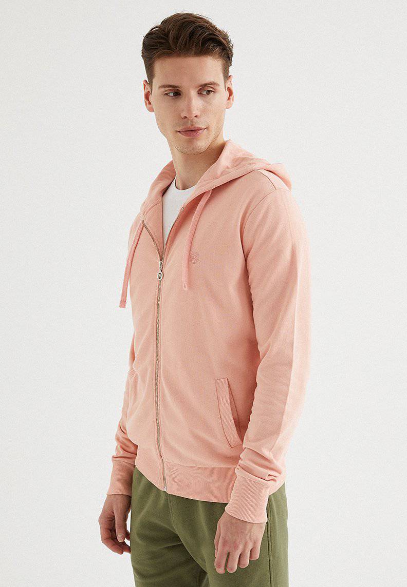 CORE ZIP HOODIE in Coral Cloud