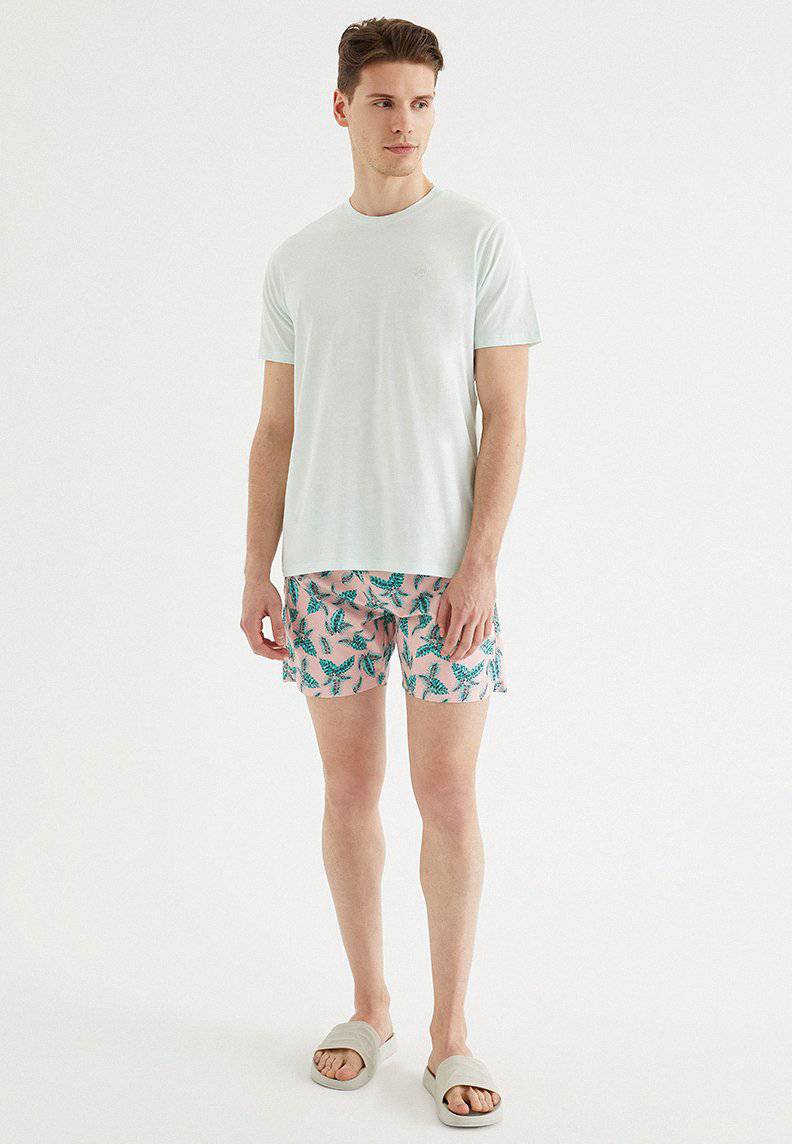 BADESHORTS MIT BLÄTTERN