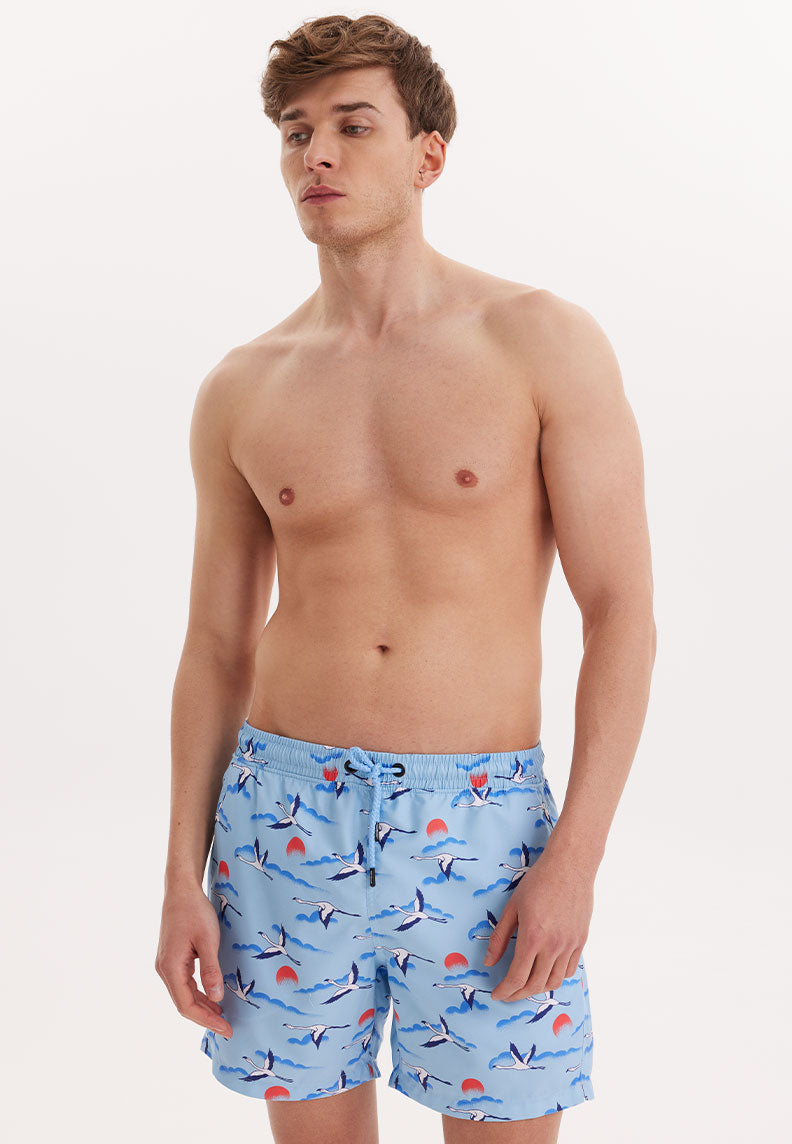 STORK SWIM SHORTS in Blue AOP