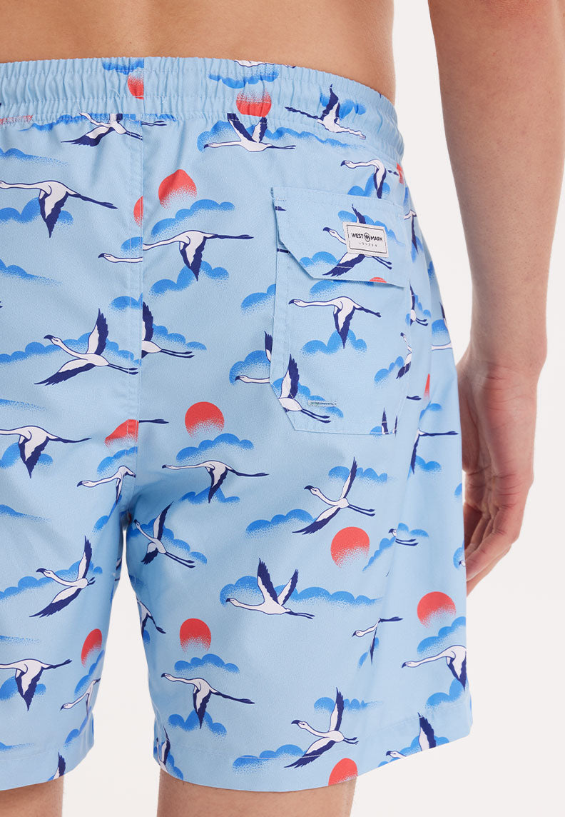 STORK ZWEMSHORTS in Blauw AOP