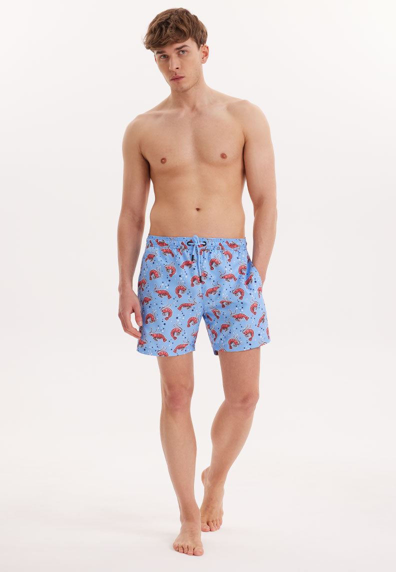WMANIMAL PRAWN SWIM SHORTS in Lila AOP