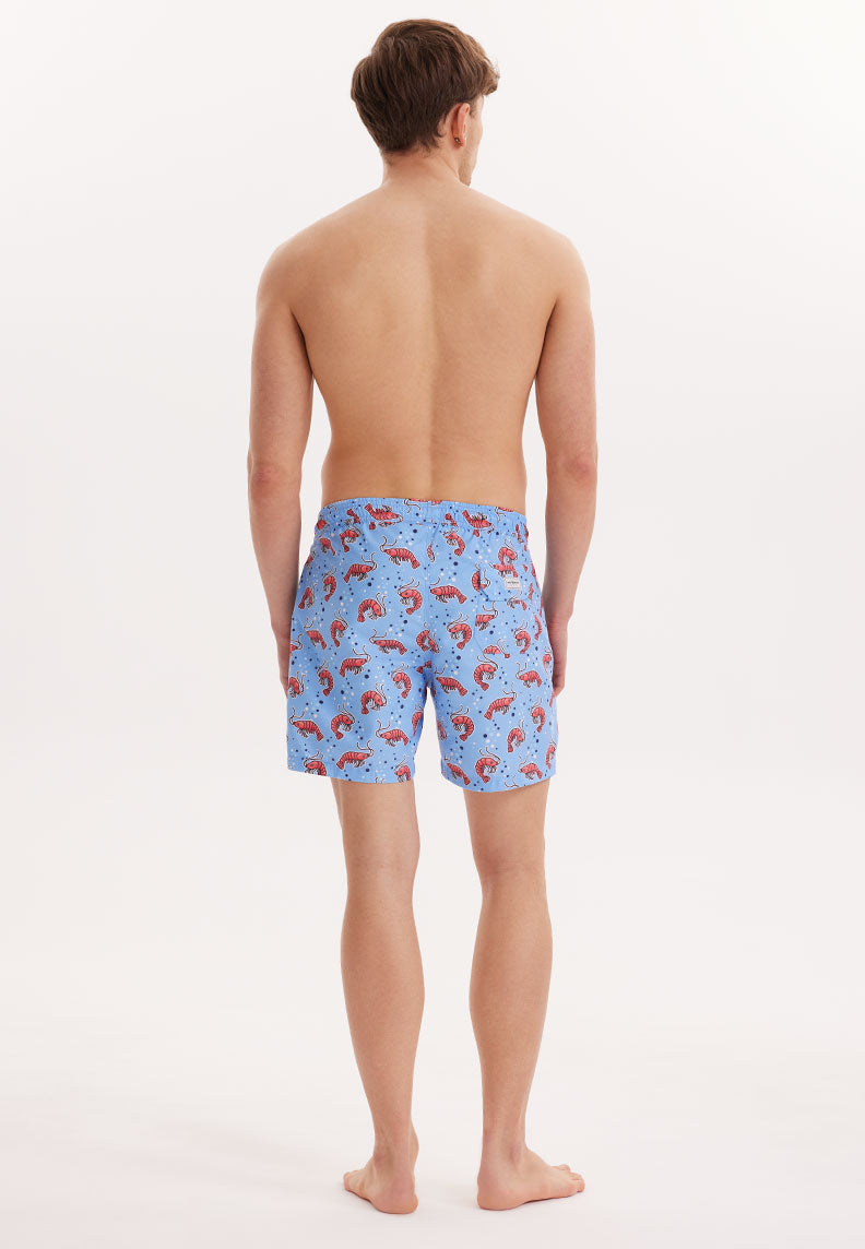 WMANIMAL PRAWN BADESHORTS in Lila AOP