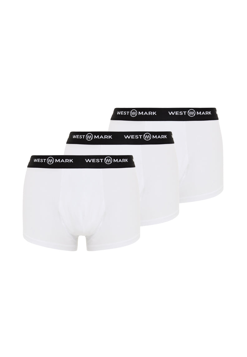 SOLIDE WEISSE TRUNK-BOXER, 3ER-PACK