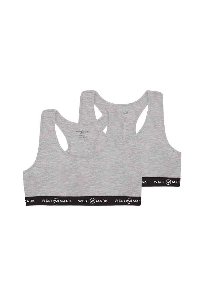 SOLID GREY BRALETTE 2-PACK