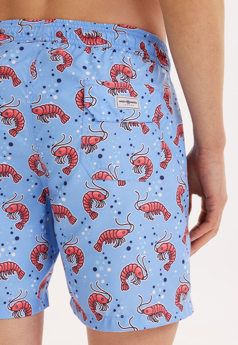 WMANIMAL PRAWN BADESHORTS in Lila AOP