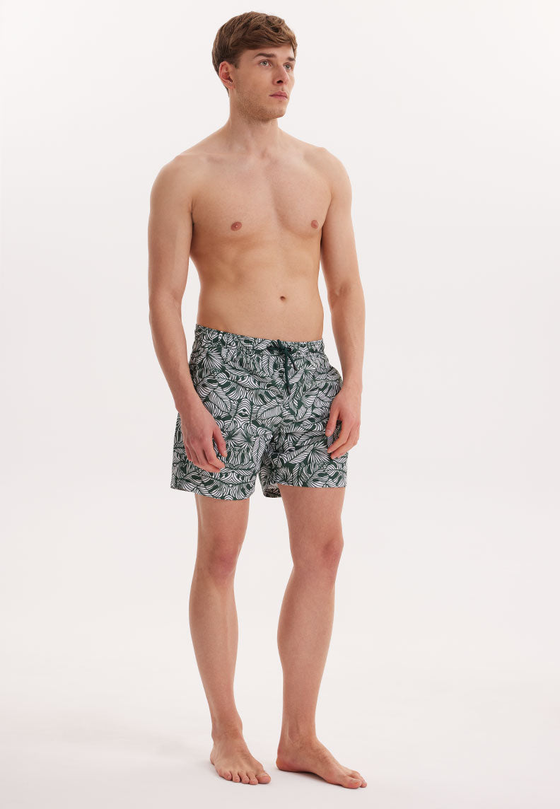 WMBOTANIC LEAF SWIM SHORTS in Green AOP