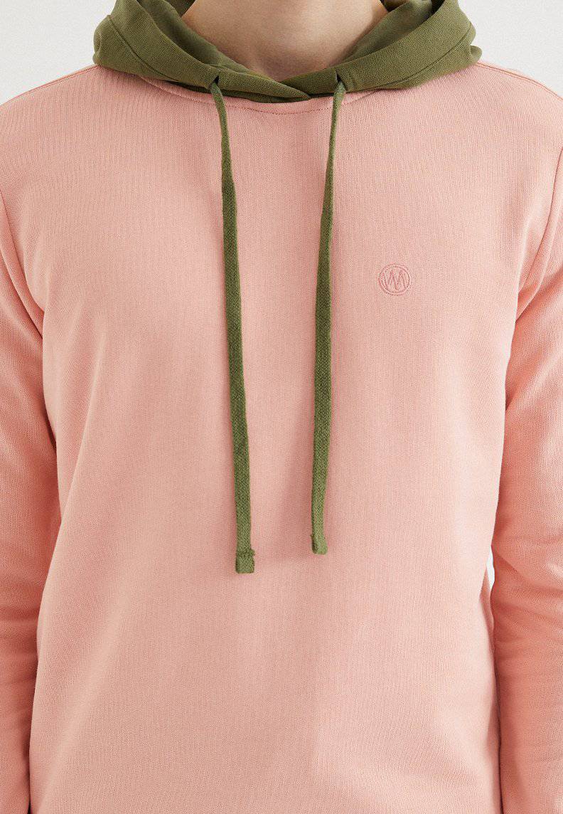 CORE COLOUR BLOCKED HOODIE in Coral Cloud