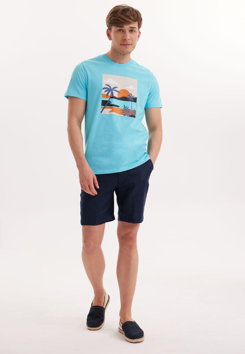 WMVIEW SUNSET TEE in Blue Curacao