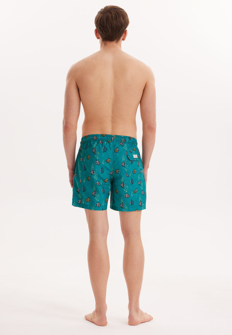 WMANIMAL FISH ZWEMSHORT in Teal AOP