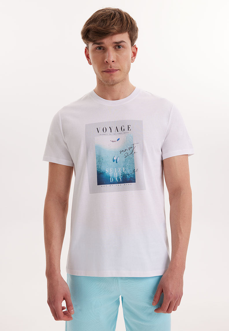 WMCOLLAGE VOYAGE T-SHIRT in Weiß