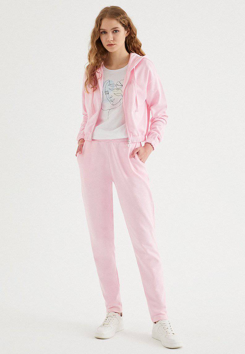 ENJOY CROPPED ZIP HOODE in Rose Shadow