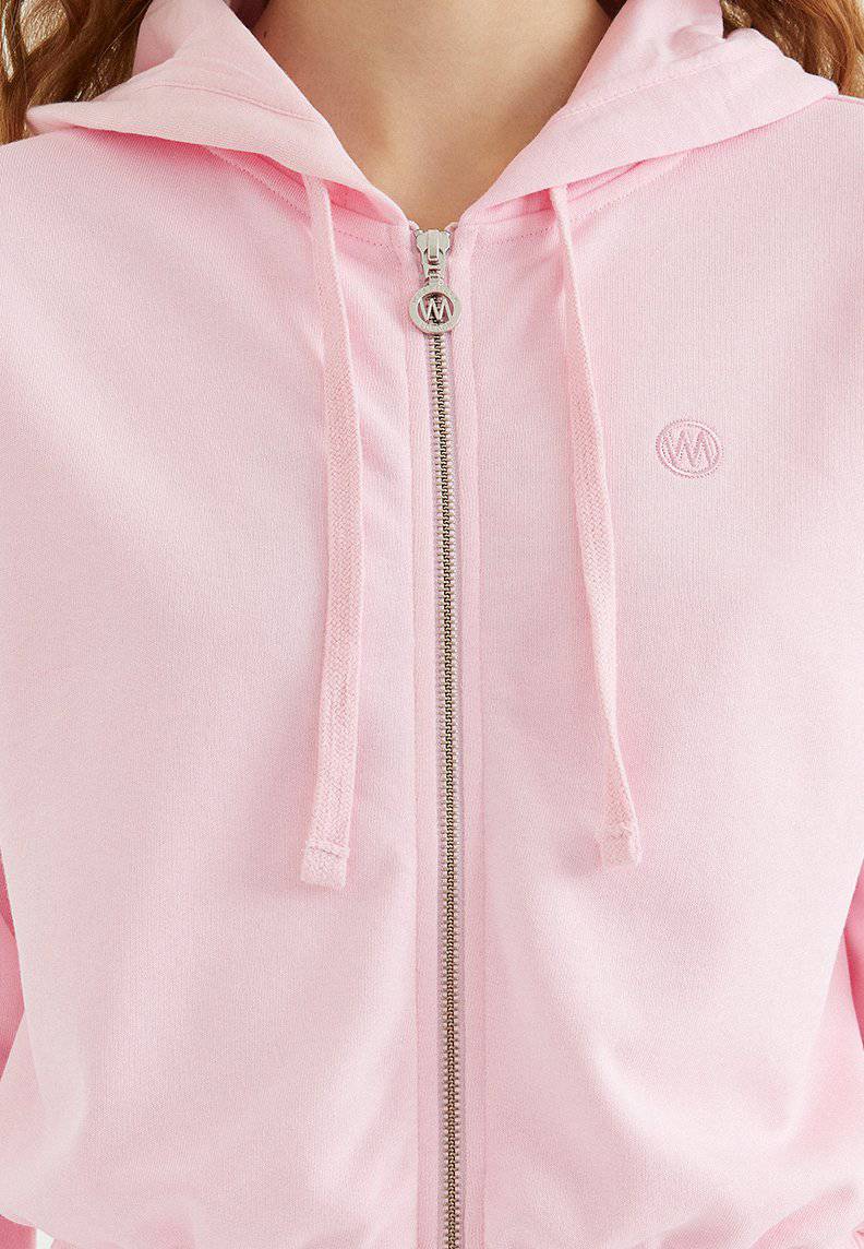 ENJOY CROPPED ZIP HOODIE in Rose Shadow