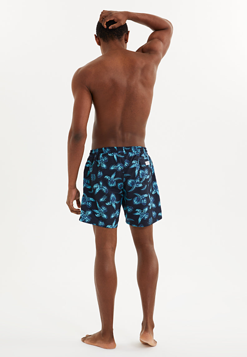 BADESHORTS MIT DUNKLEN BLÄTTERN