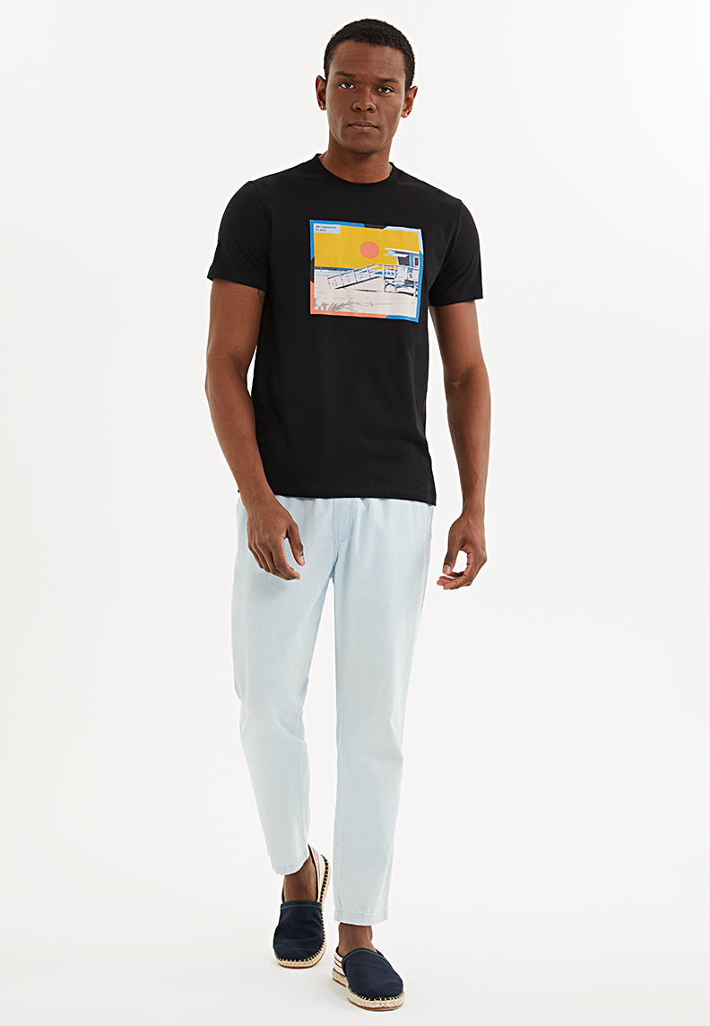 BEACH HOUSE COLLAGE TEE in Black