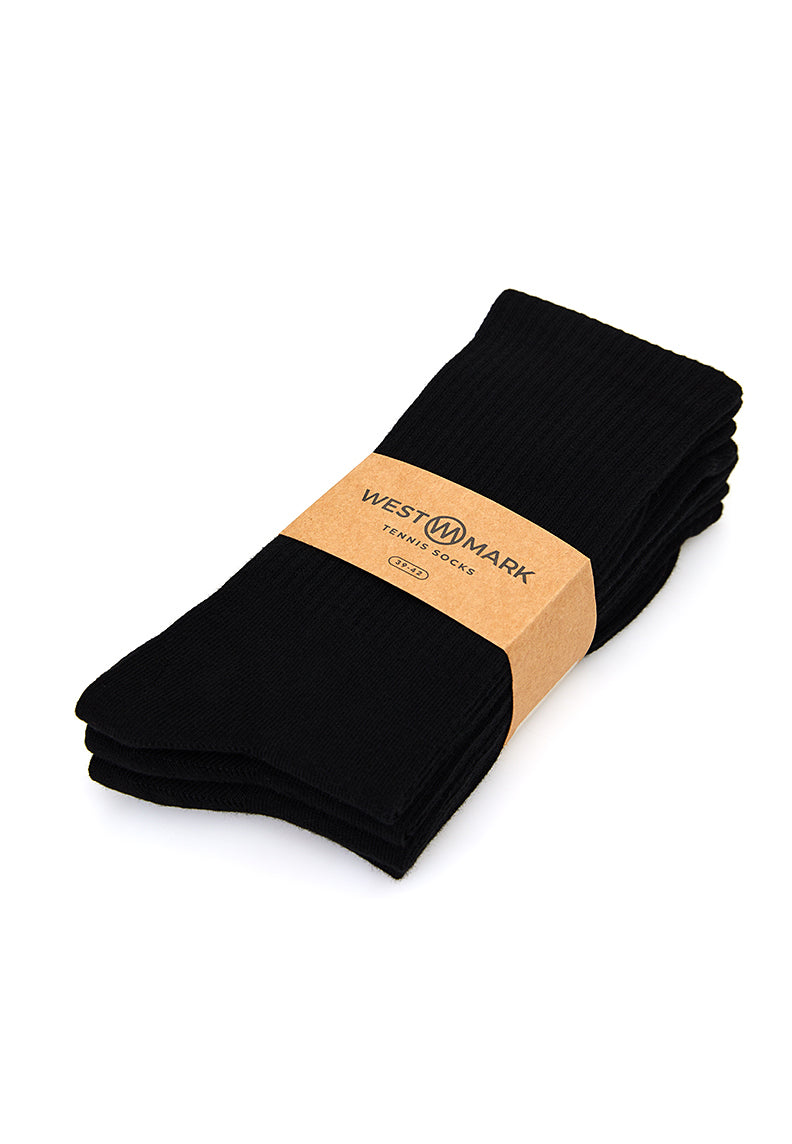 TENNIS SOCKS 4-PACK in Black