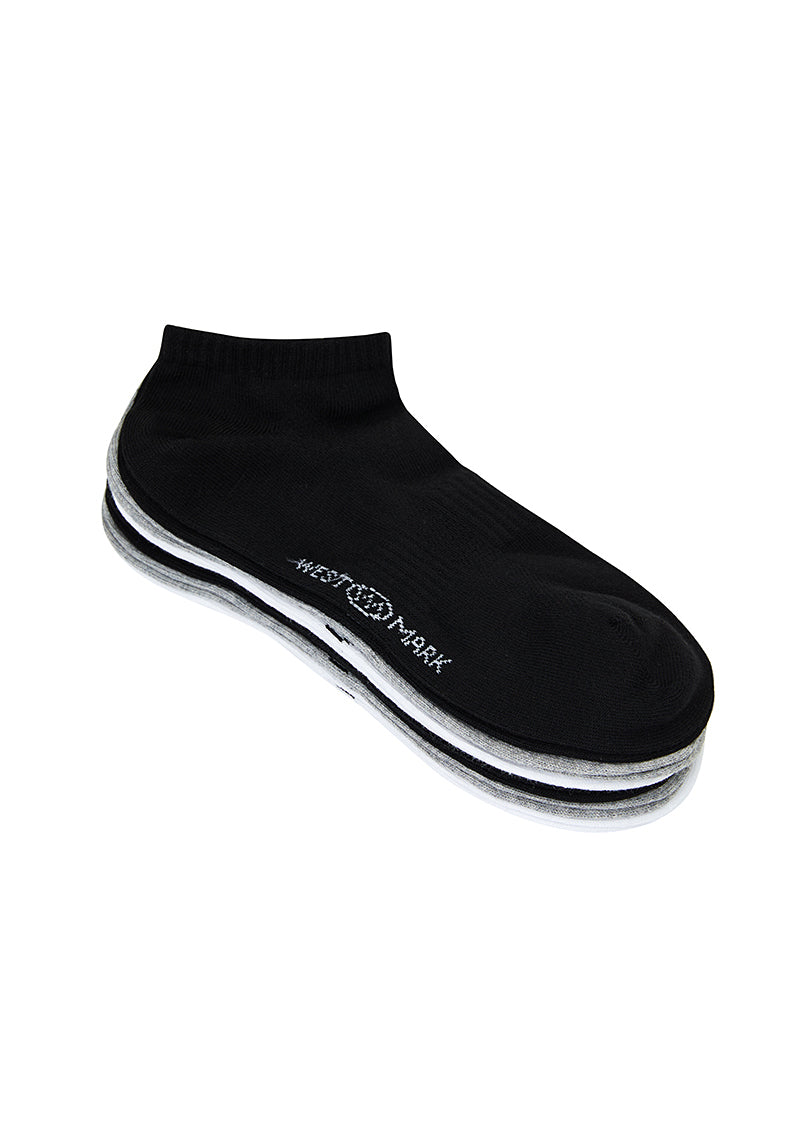 ANKLE SOCKS 6-PACK in Black, White, Grey Melange