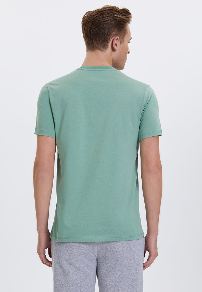 VITAL O NECK TEE in Hedge Green