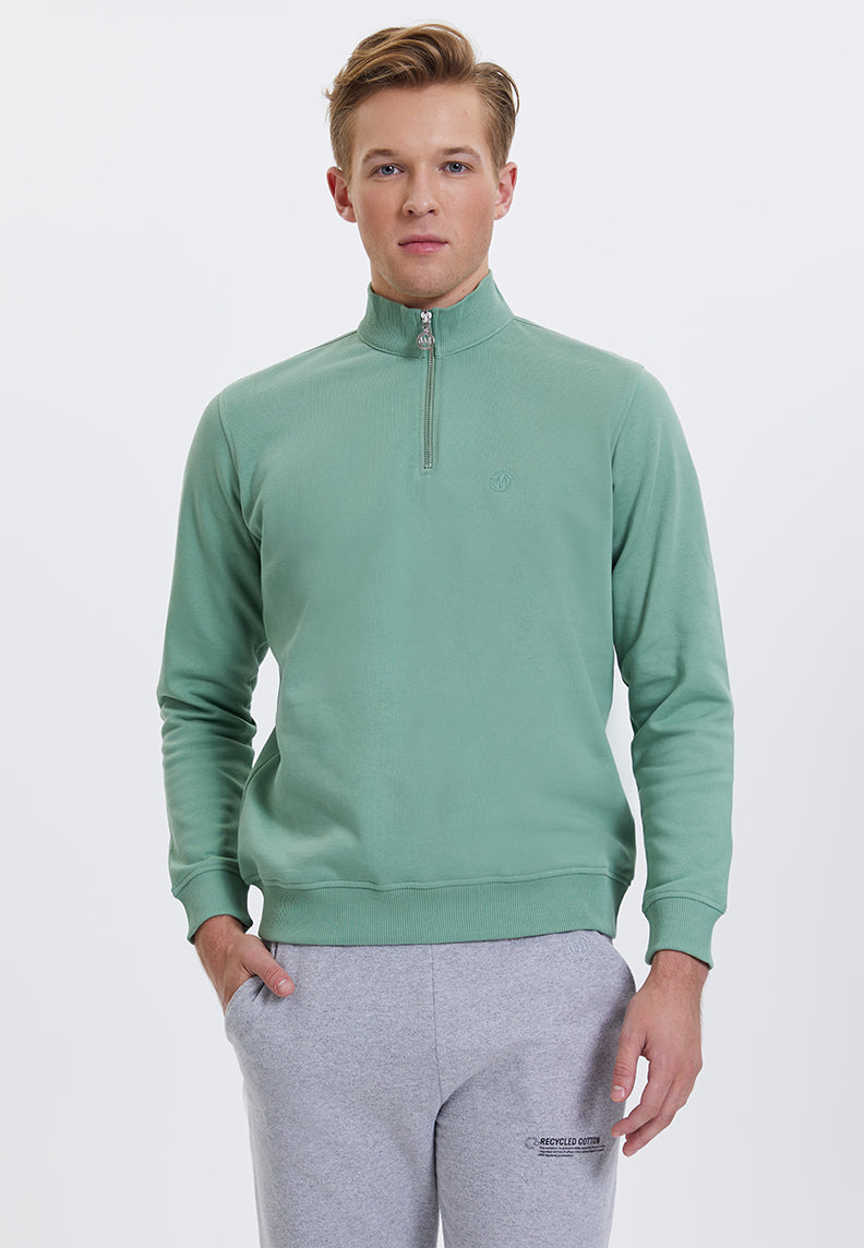 CORE HALF ZIP SWEAT in Hedge Green
