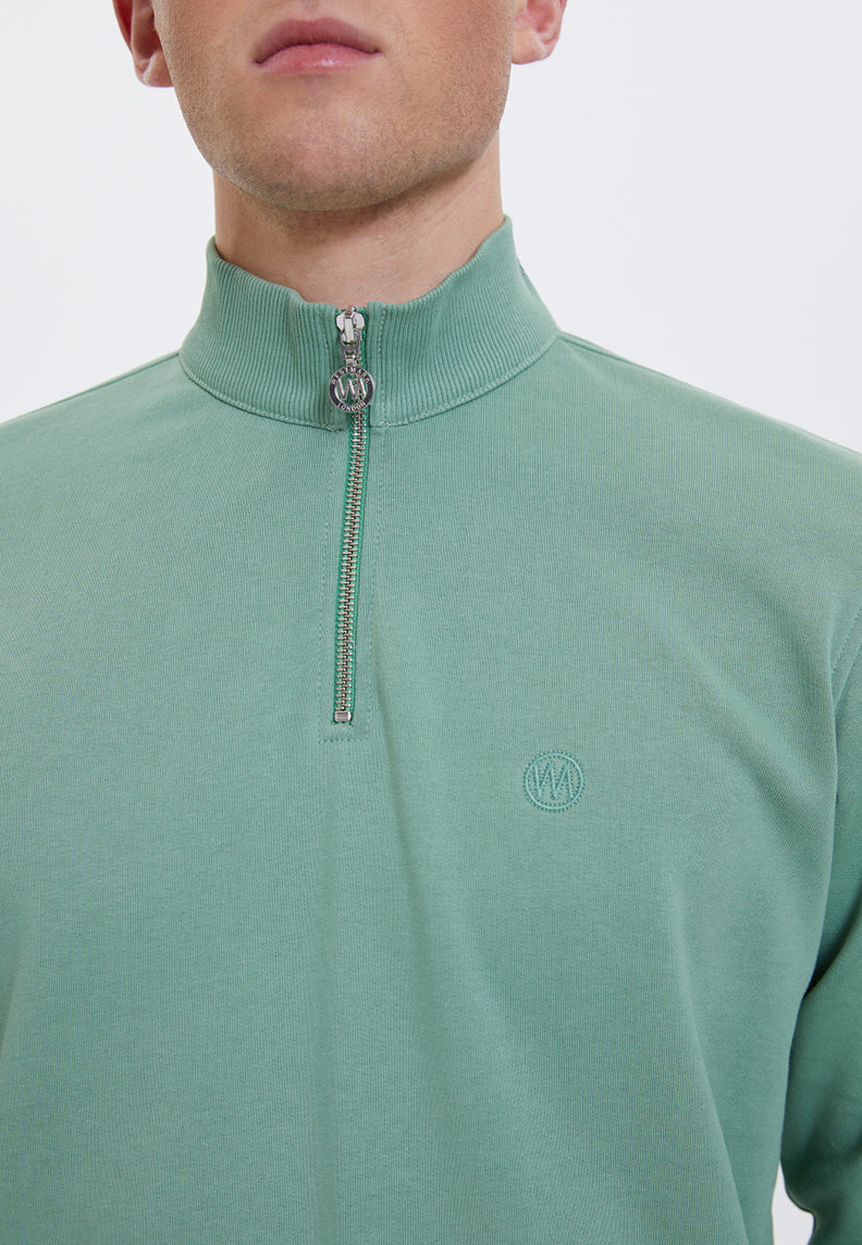 CORE HALF ZIP SWEAT in Hedge Green