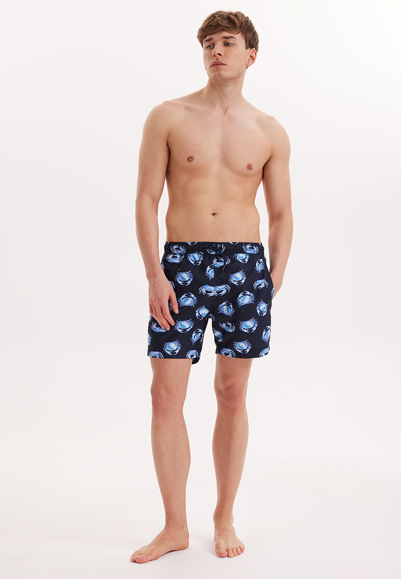 CRAB ICON SWIM SHORTS in Navy AOP