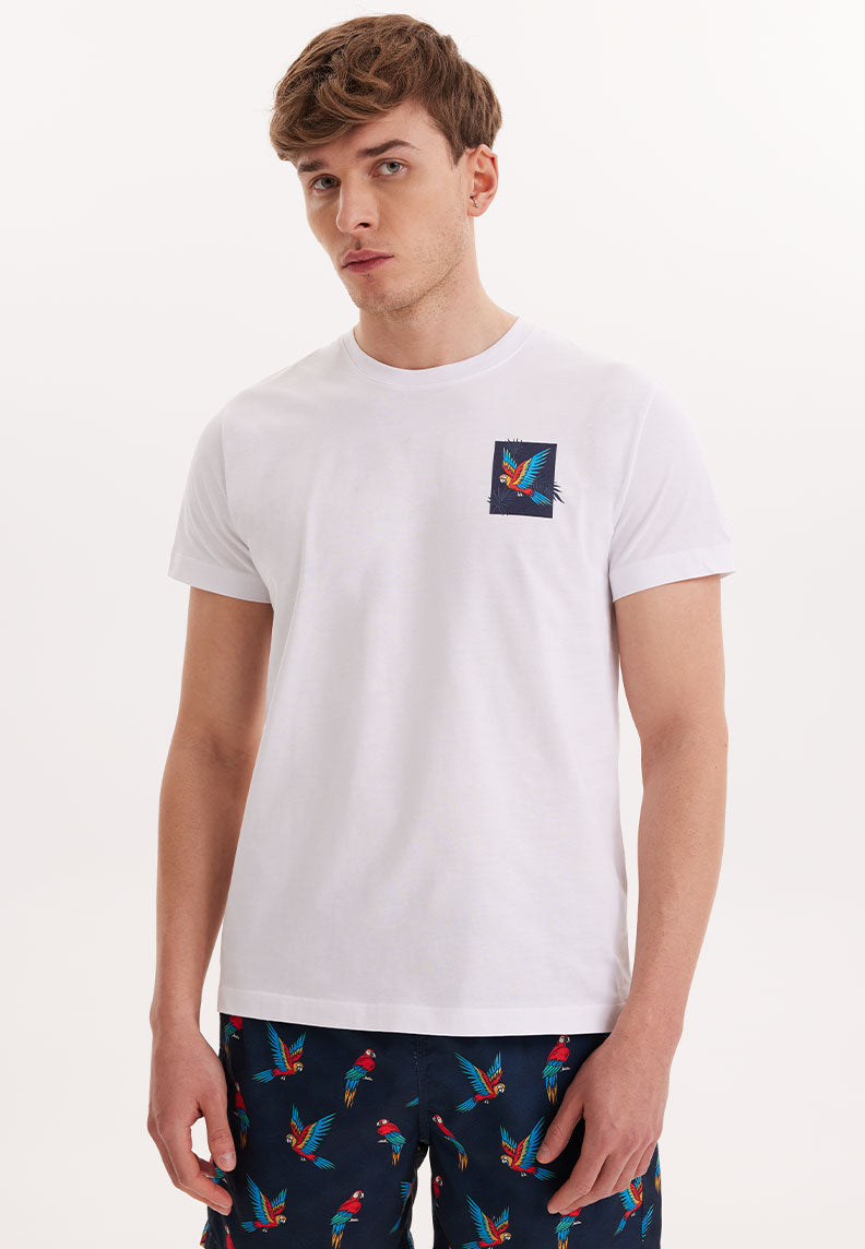 WMCHEST PARROT TEE in White
