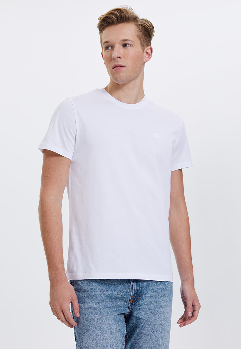 VITAL O NECK TEE in White