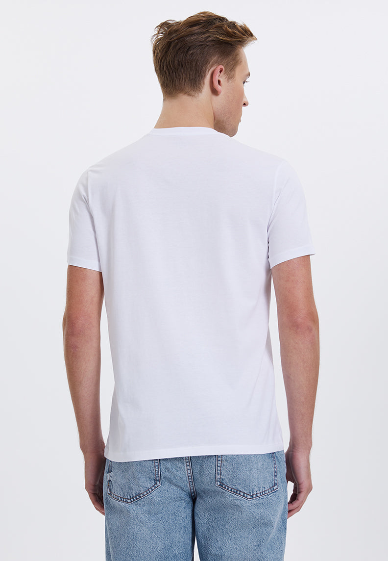 VITAL O NECK TEE in White