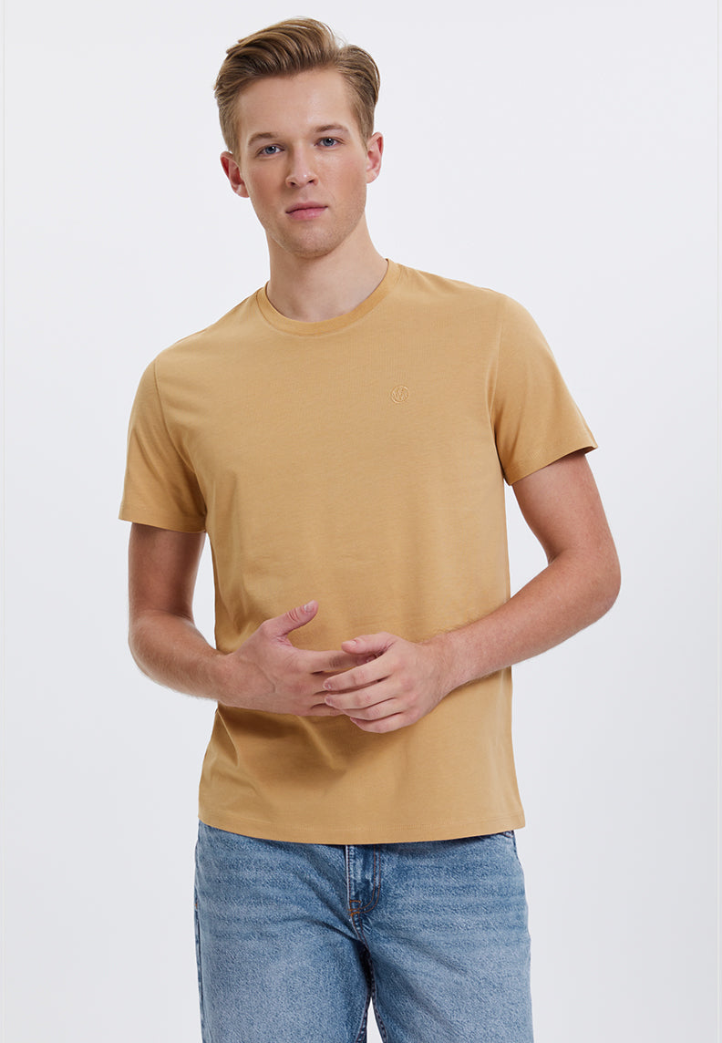 VITAL O NECK TEE in Iced Coffee