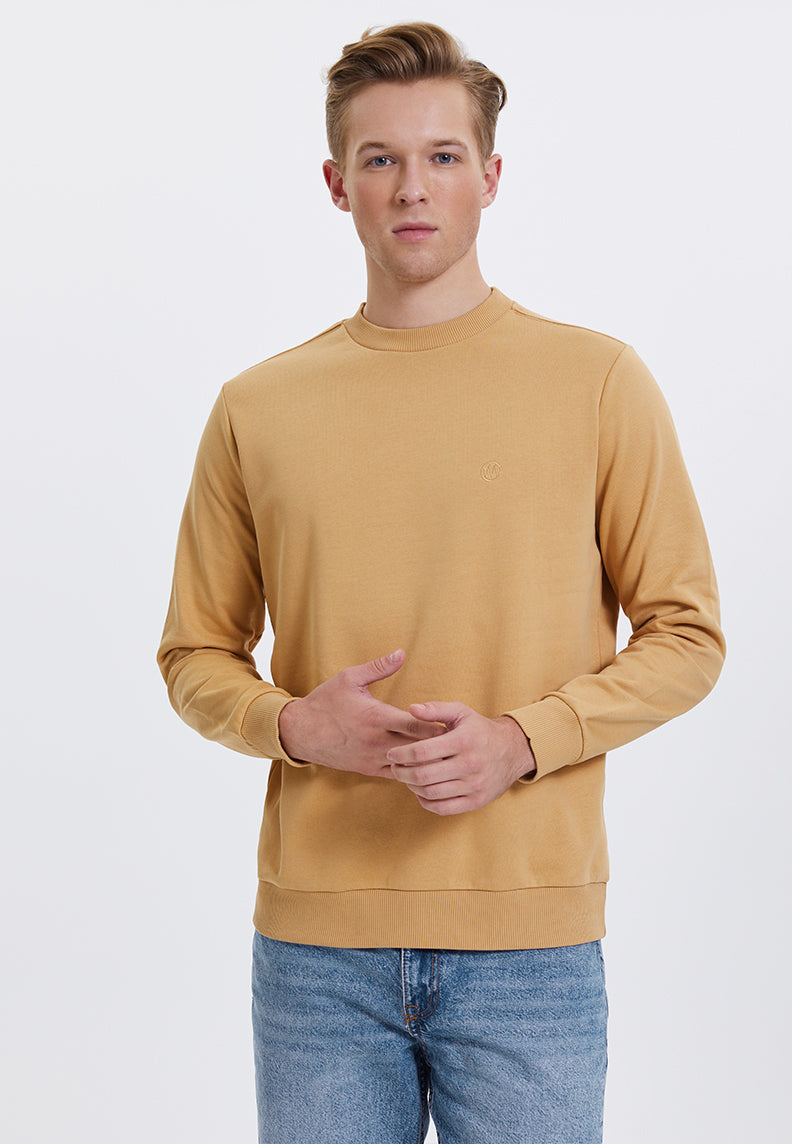 CORE O NECK SWEAT in Iced Coffee