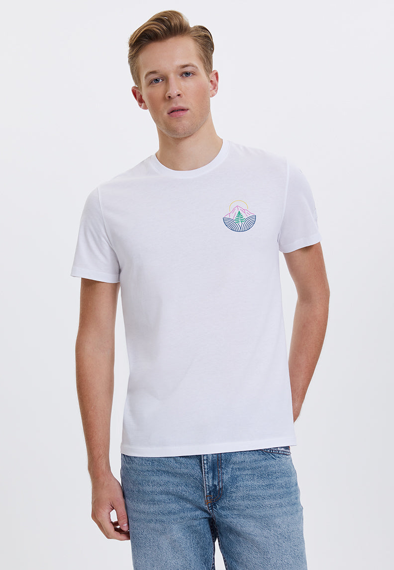 WMLINE MOUNTAIN TEE in het wit